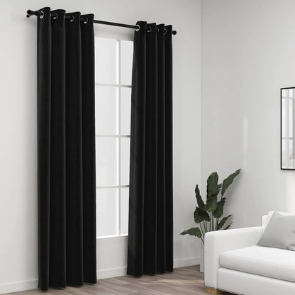 Cortinas opacas aspeto linho 2 pcs 140x245 cm antracite