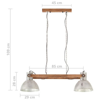 Candeeiro suspenso industrial 25 W 109 cm E27 prateado