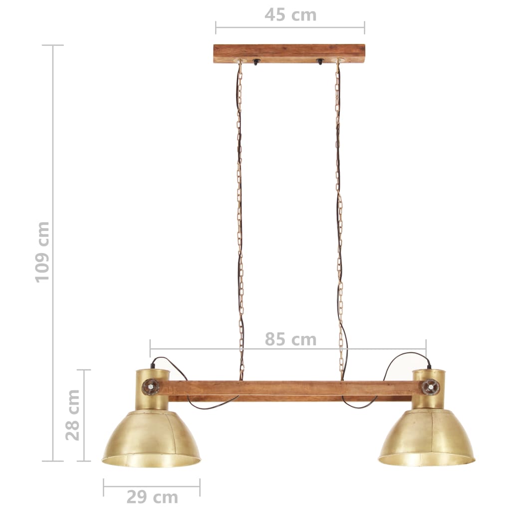 Candeeiro suspenso industrial 25 W 109 cm E27 bronze