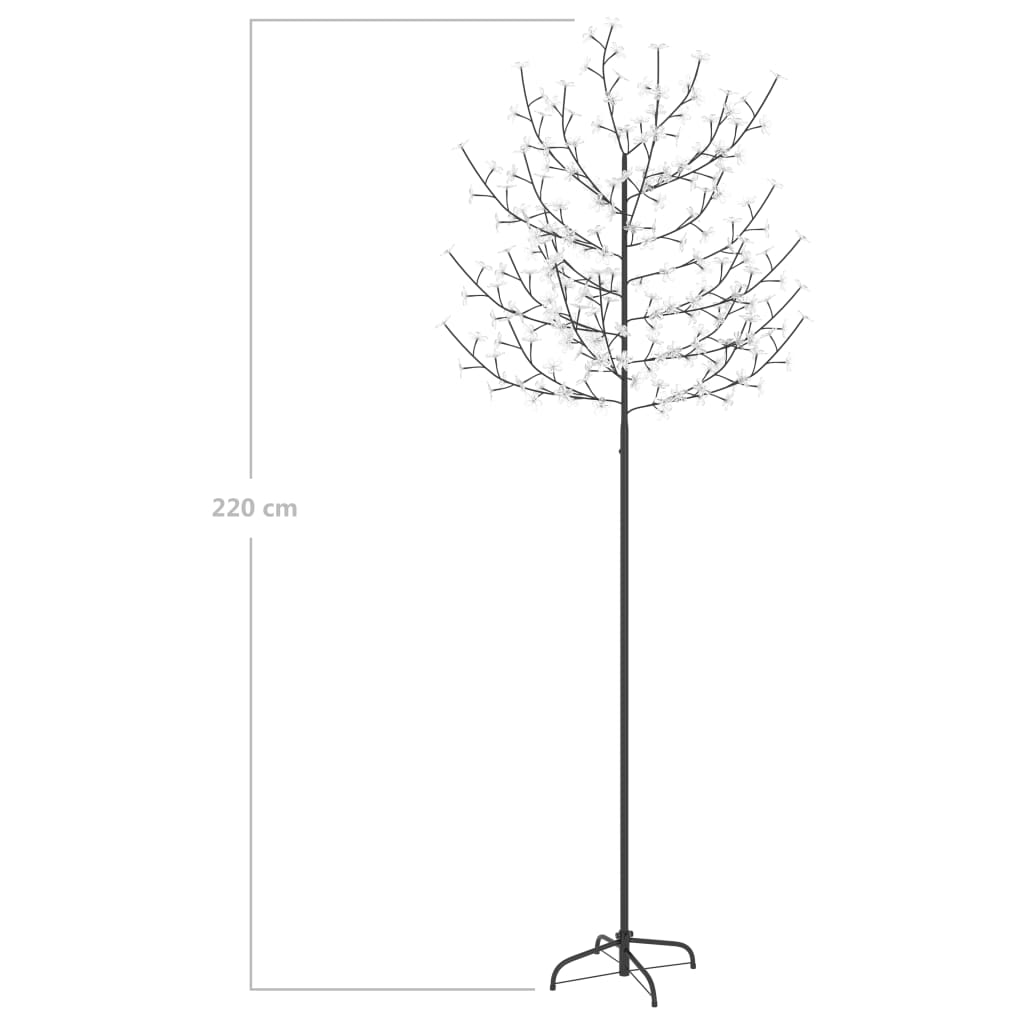 Árvore de Natal 220 LED flor cerejeira luz branco quente 220 cm