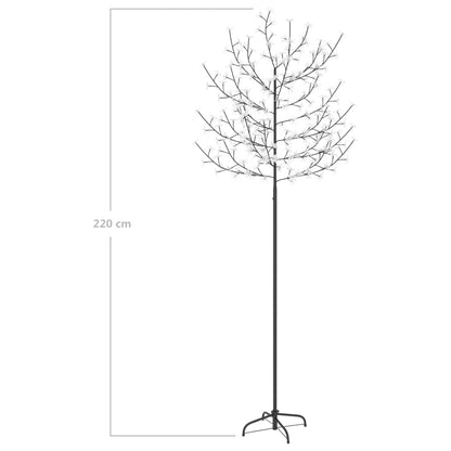 Árvore de Natal 220 LED flor cerejeira luz branco quente 220 cm