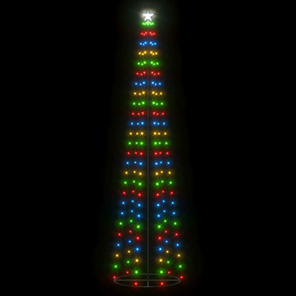 Árvore de Natal em cone c/ 136 luzes LED multicor 70x240cm