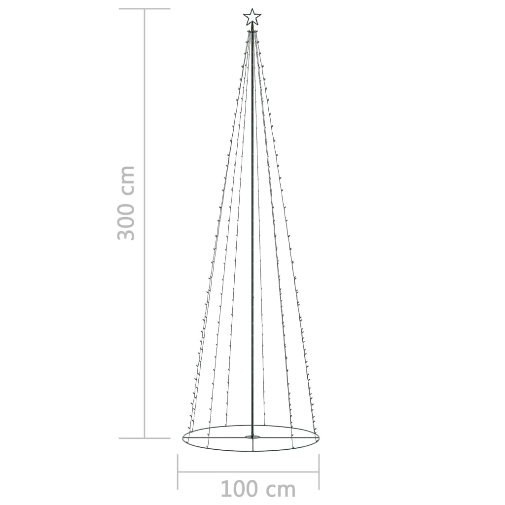 Árvore de Natal em cone 330 luzes LED multicor 100x300cm