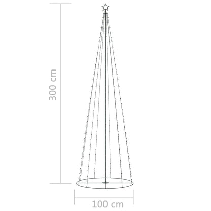 Árvore de Natal em cone 330 luzes LED multicor 100x300cm