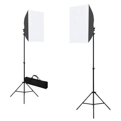 Kit de estúdio fotográfico com softbox de iluminação e fundo