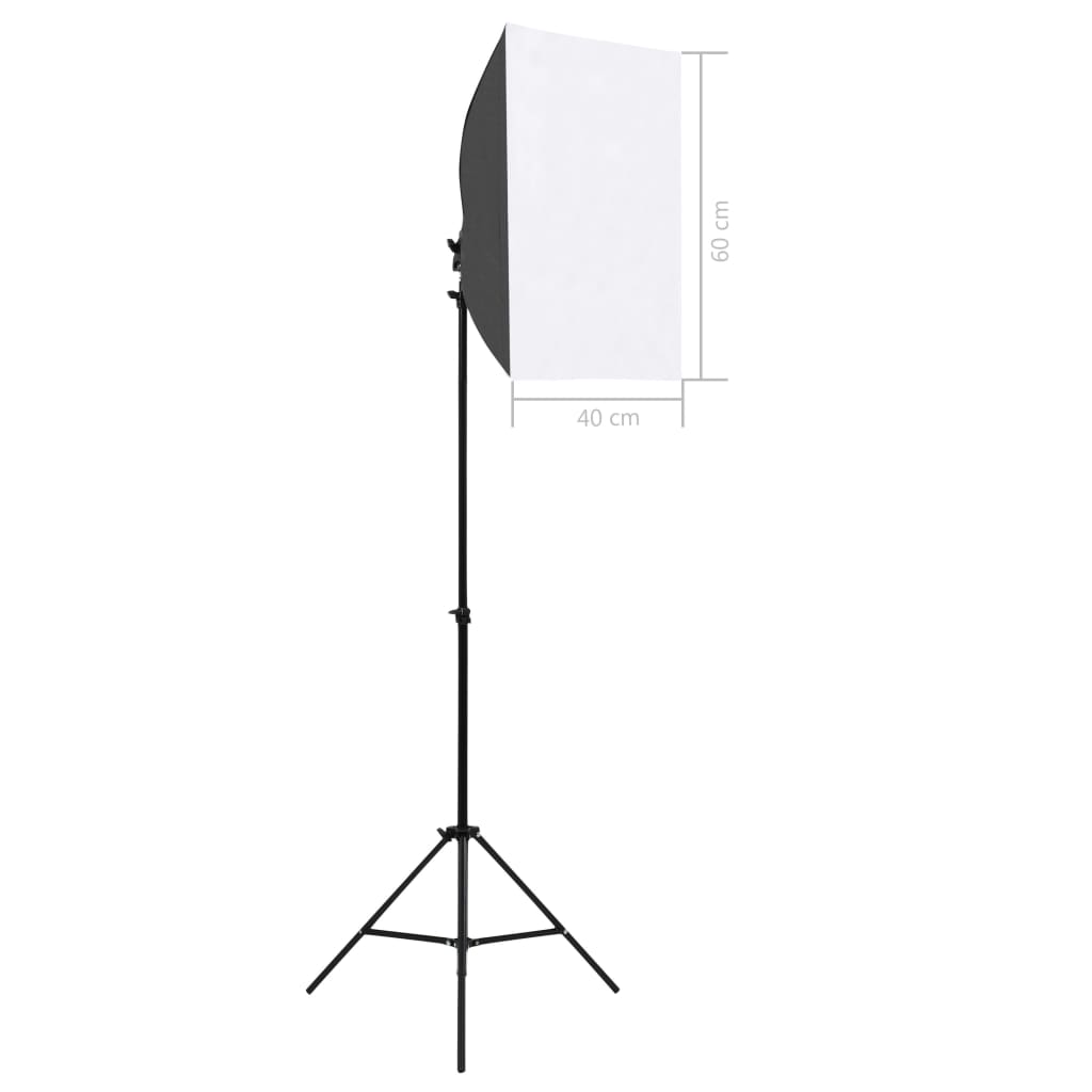 Kit de estúdio fotográfico com softbox de iluminação e fundo