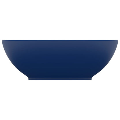 Lavatório luxuoso oval 40x33cm cerâmica azul-escuro mate