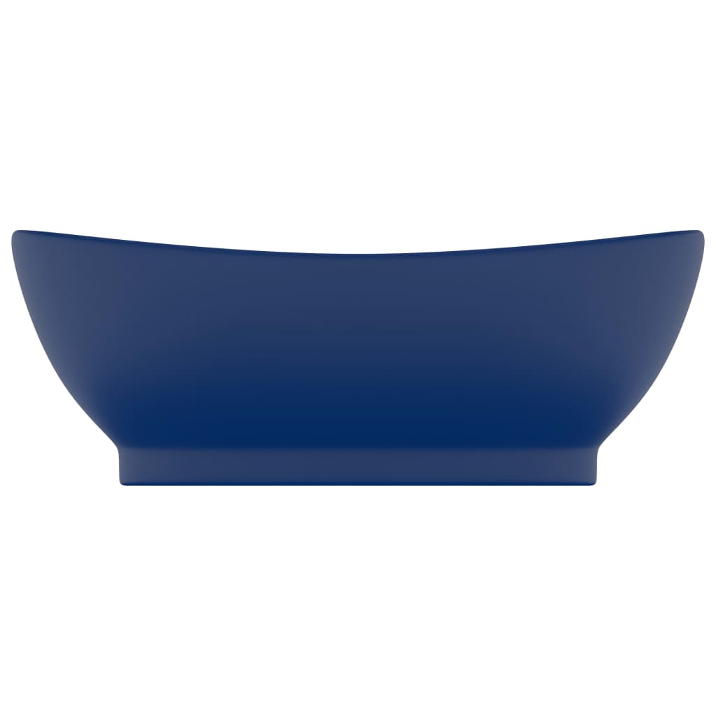 Lavatório luxuoso oval 58,5x39 cm cerâmica azul-escuro mate