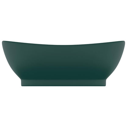 Lavatório luxuoso oval 58,5x39 cm cerâmica verde-escuro mate