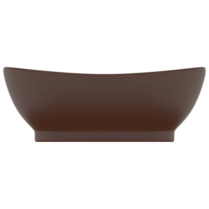 Lavatório luxuoso oval 58,5x39 cm cerâmica castanho-escuro mate