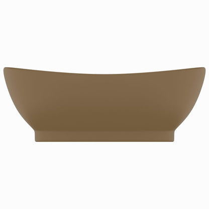 Lavatório luxuoso oval 58,5x39 cm cerâmica creme mate