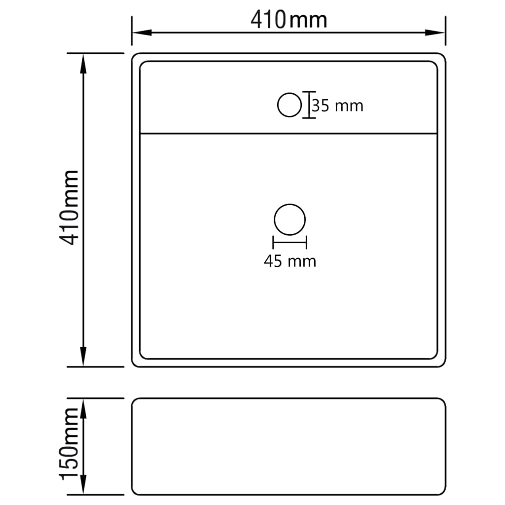 Lavatório luxuoso quadrado 41x41 cm cerâmica verde-claro mate