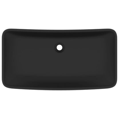 Lavatório luxuoso retangular 71x38 cm cerâmica preto mate