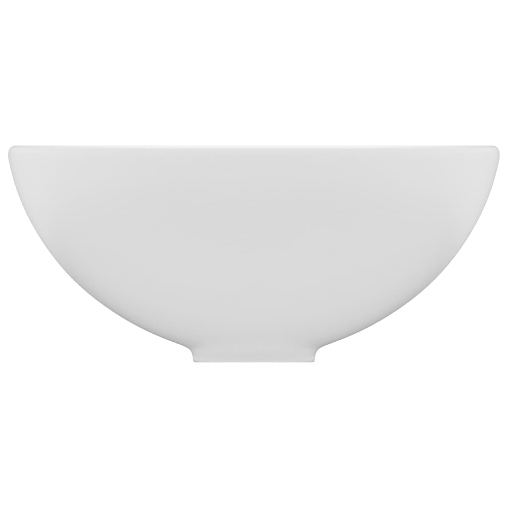 Lavatório WC luxuoso redondo 32,5x14cm cerâmica branco mate