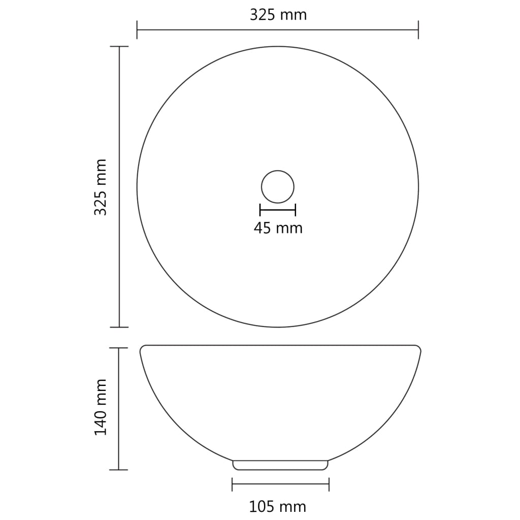 Lavatório WC luxuoso redondo 32,5x14cm cerâmica verde mate