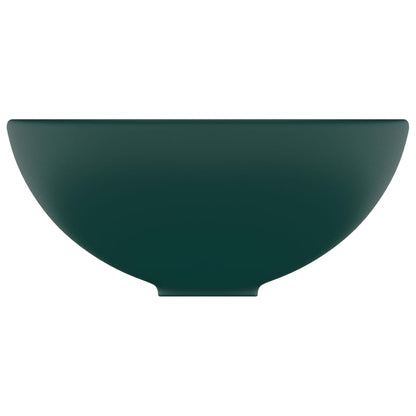 Lavatório WC luxuoso redondo 32,5x14cm cerâmica verde mate