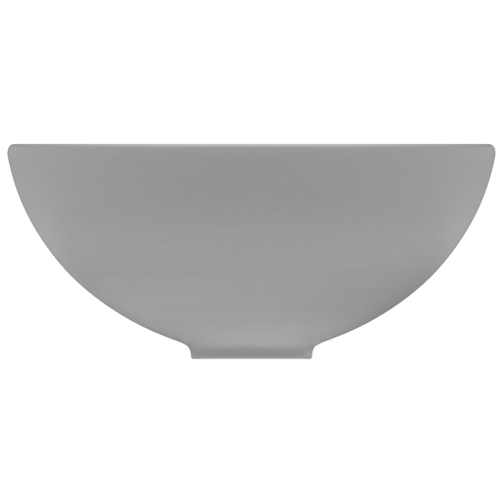 Lavatório WC luxuoso redondo 32,5x14cm cerâmica cinzento mate