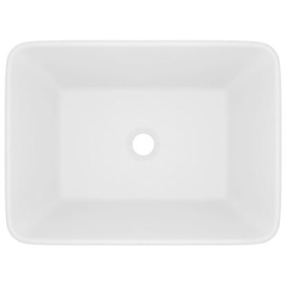 Lavatório luxuoso 41x30x12 cm cerâmica branco mate