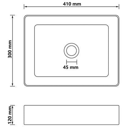 Lavatório luxuoso 41x30x12 cm cerâmica branco mate