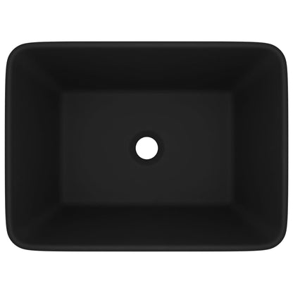 Lavatório luxuoso 41x30x12 cm cerâmica preto mate