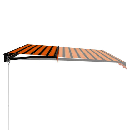 Toldo retrátil manual com LED 500x300 cm laranja e castanho