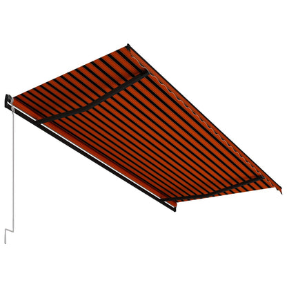 Toldo retrátil automático 500x300 cm laranja e castanho