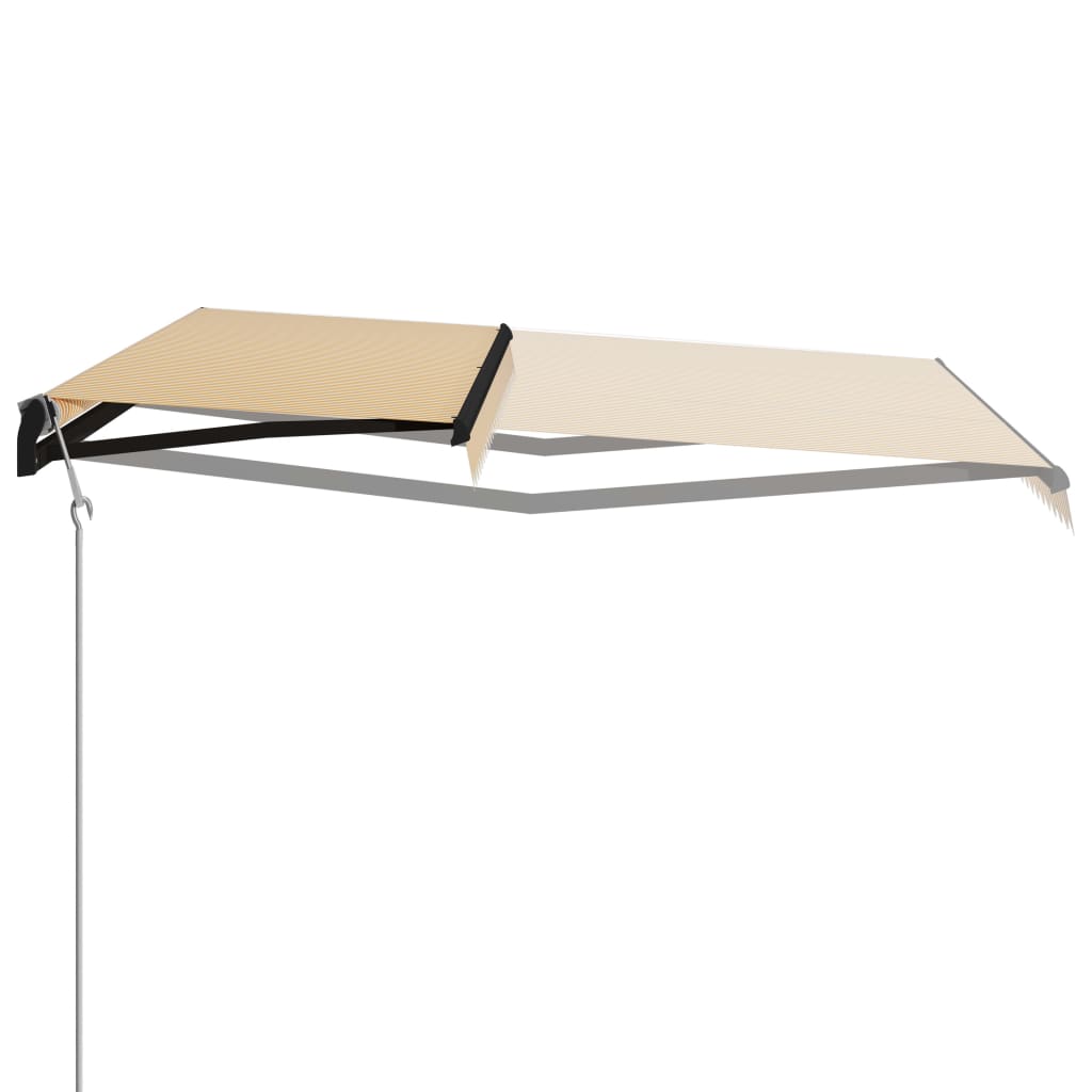 Toldo retrátil automático 600x300 cm amarelo e branco