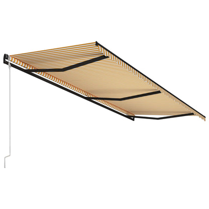 Toldo retrátil automático 600x300 cm amarelo e branco