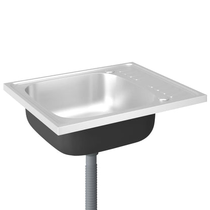 Lava-louça cozinha + escorredor 500x600x155mm aço inox prateado