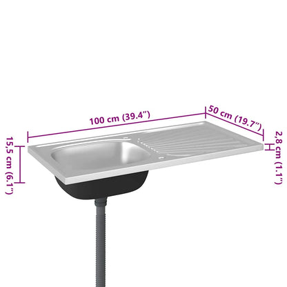 Lava-louça cozinha + escorredor aço inox prateado