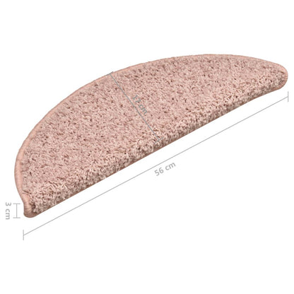 Tapete/carpete para degraus 15 pcs 56x17x3 cm rosa claro