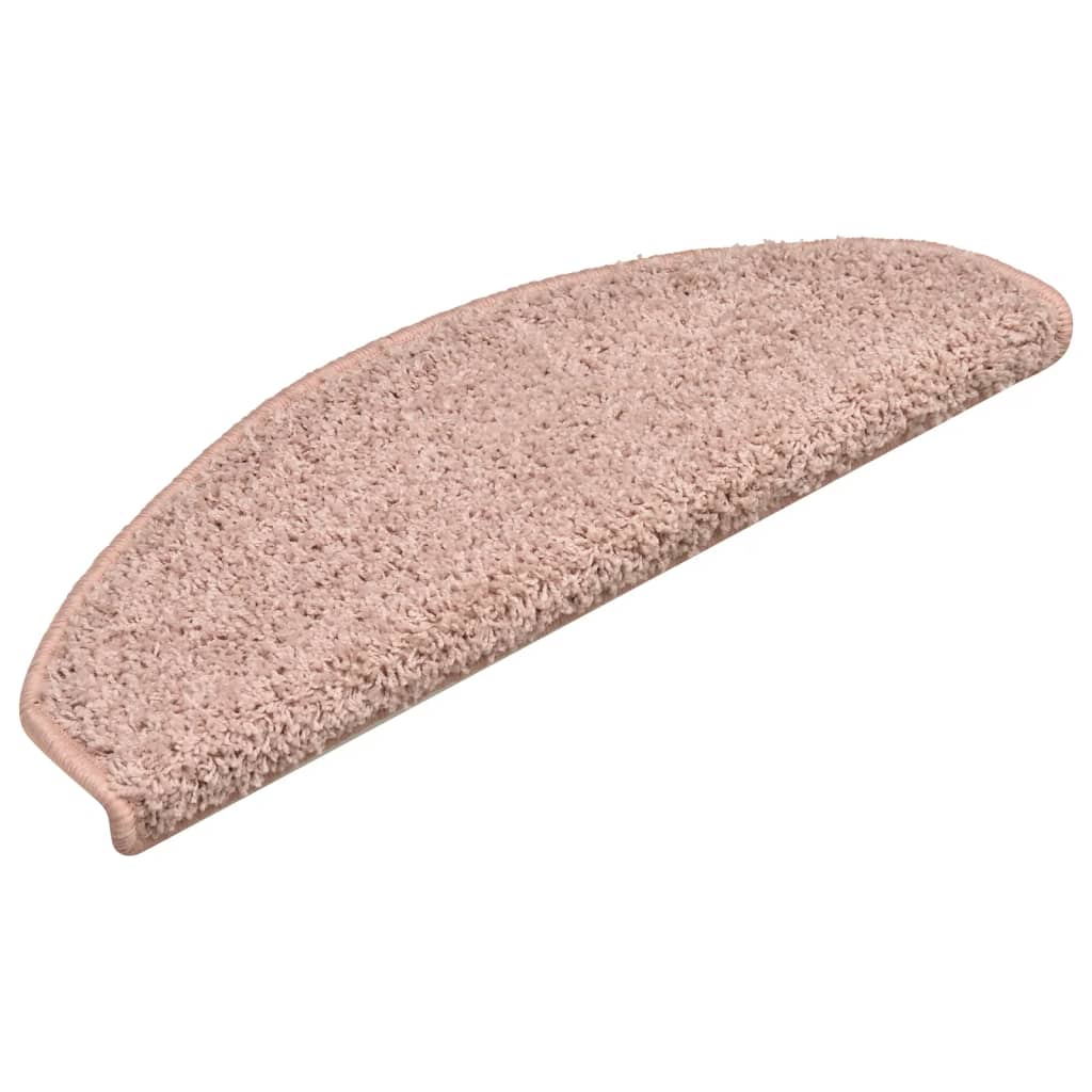 Tapete/carpete para escadas 15 pcs 65x21x4 cm rosa claro