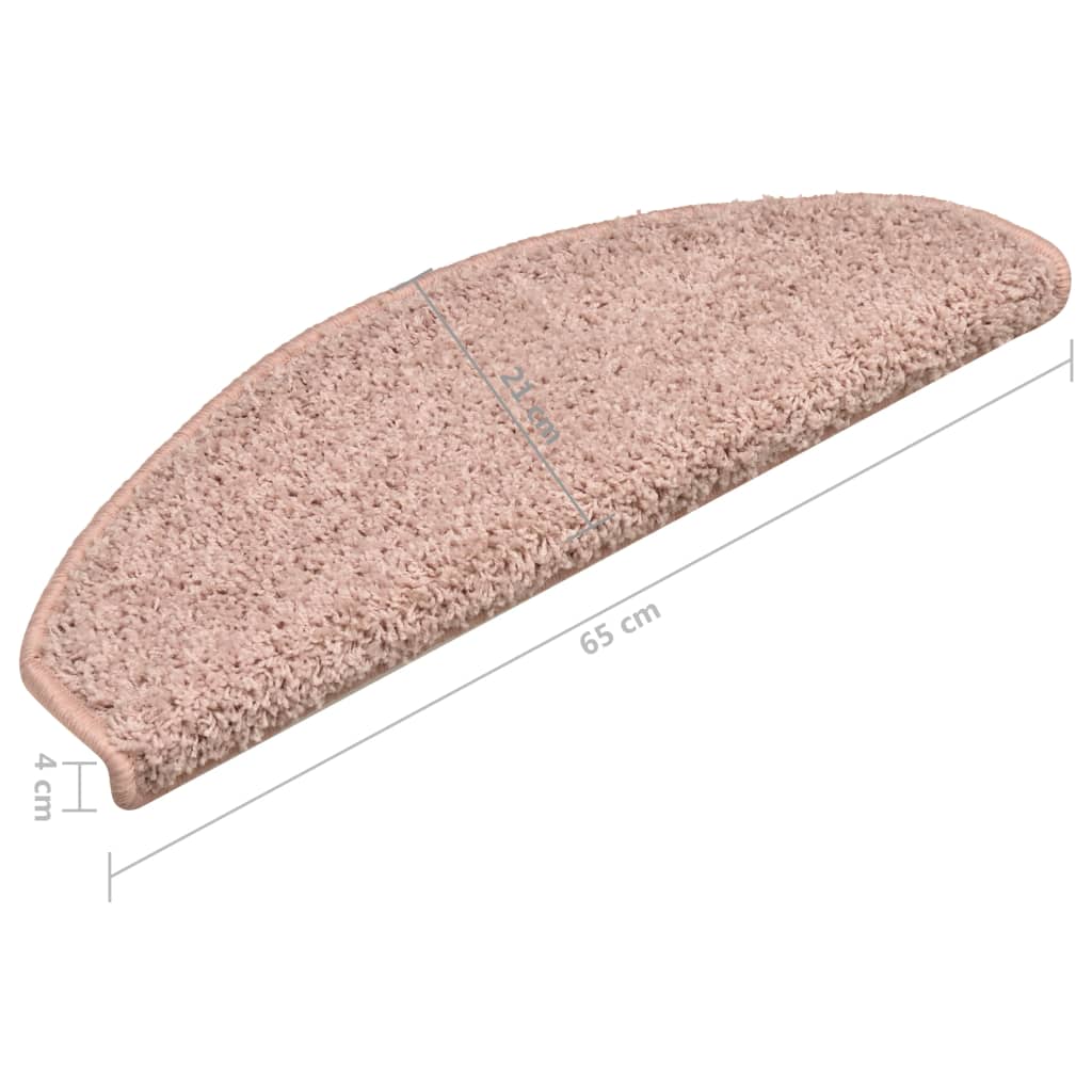 Tapete/carpete para escadas 15 pcs 65x21x4 cm rosa claro