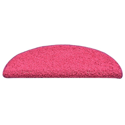 Tapete/carpete para degraus 15 pcs 56x17x3 cm rosa