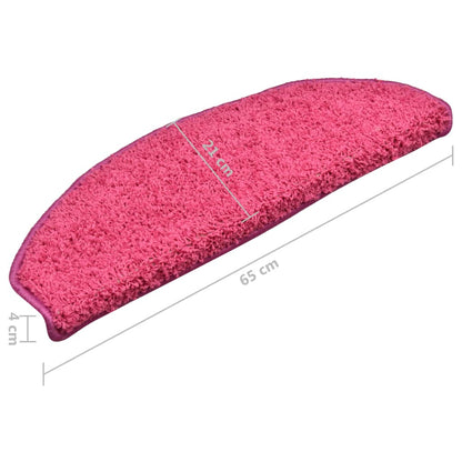 Tapete/carpete para escadas 15 pcs 65x21x4 cm rosa