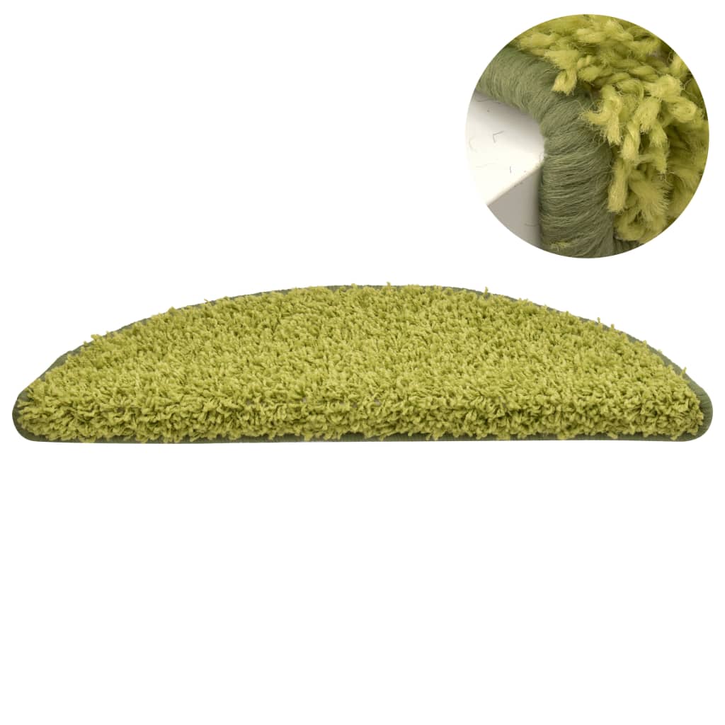 Tapete/carpete para degraus 15 pcs 65x21x4 cm verde