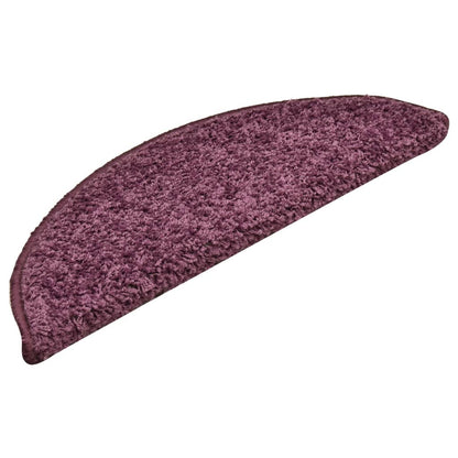 Tapete/carpete para degraus 15 pcs 56x17x3 cm roxo-escuro