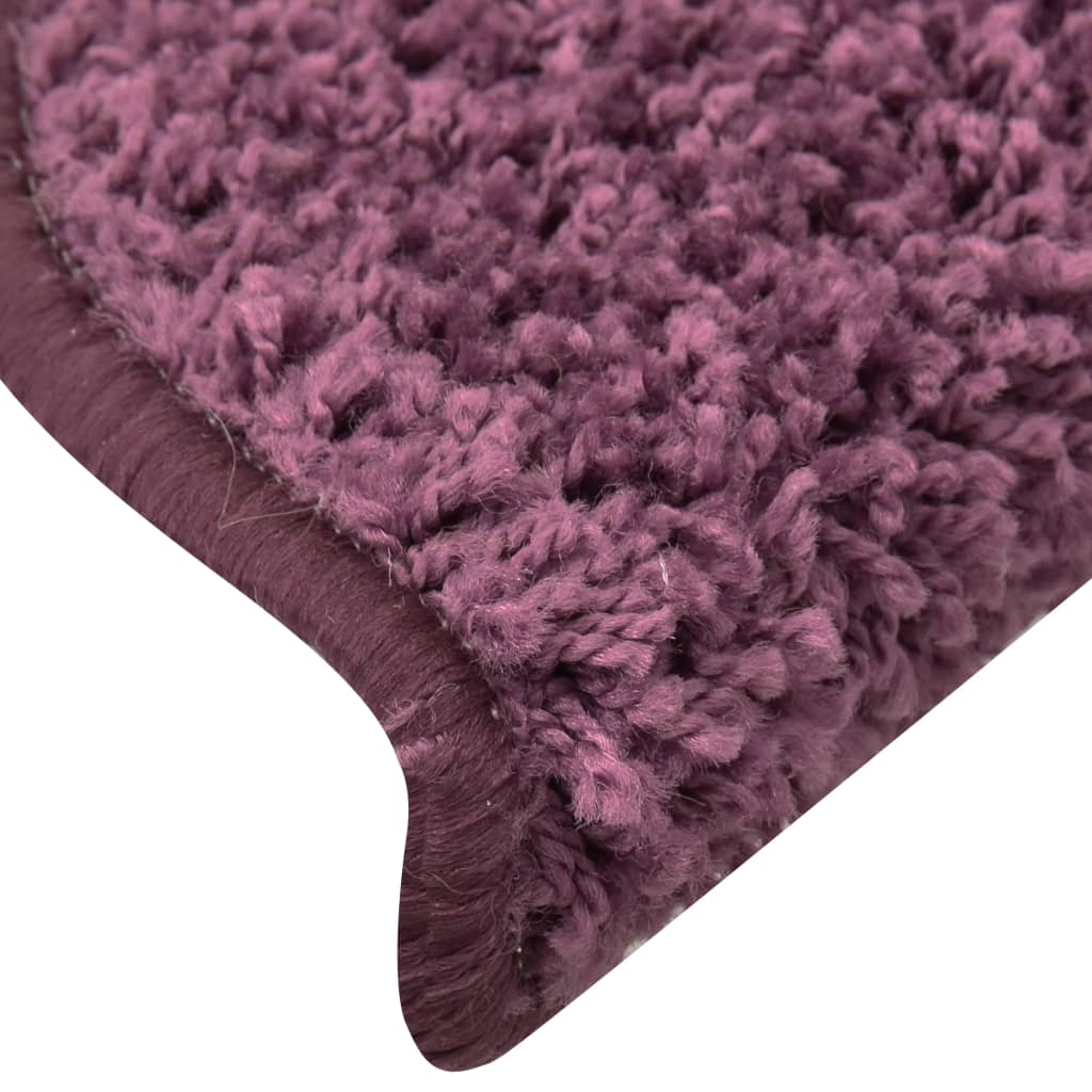 Tapete/carpete para degraus 15 pcs 56x17x3 cm roxo-escuro