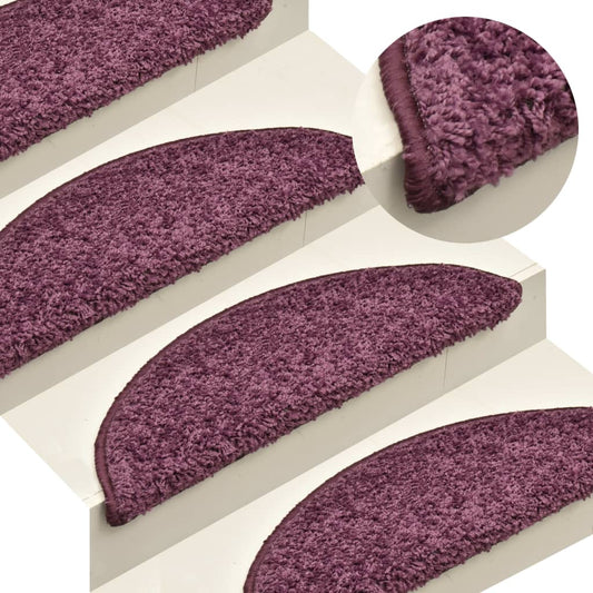 Tapete/carpete para degraus 15 pcs 56x17x3 cm roxo-escuro