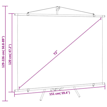 Tela de projeção com tripé 72" 4:3