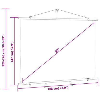 Tela de projeção com tripé 90" 4:3