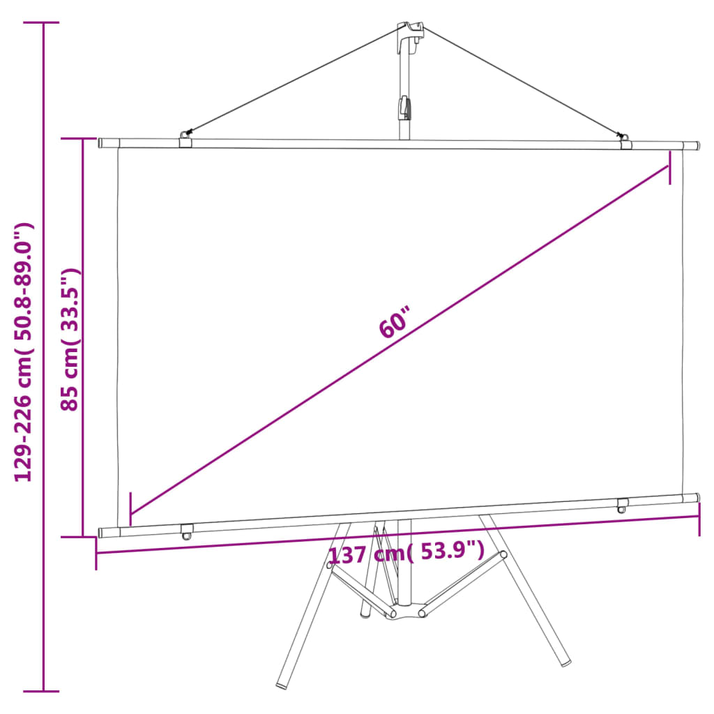 Tela de projeção com tripé 60" 16:9