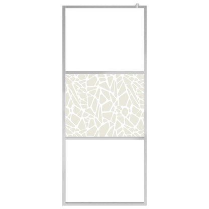 Divisória de chuveiro 80x195 cm vidro ESG design pedras