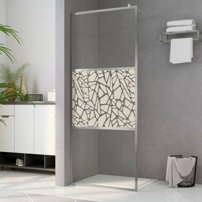 Divisória de chuveiro 140x195 cm vidro ESG design pedras