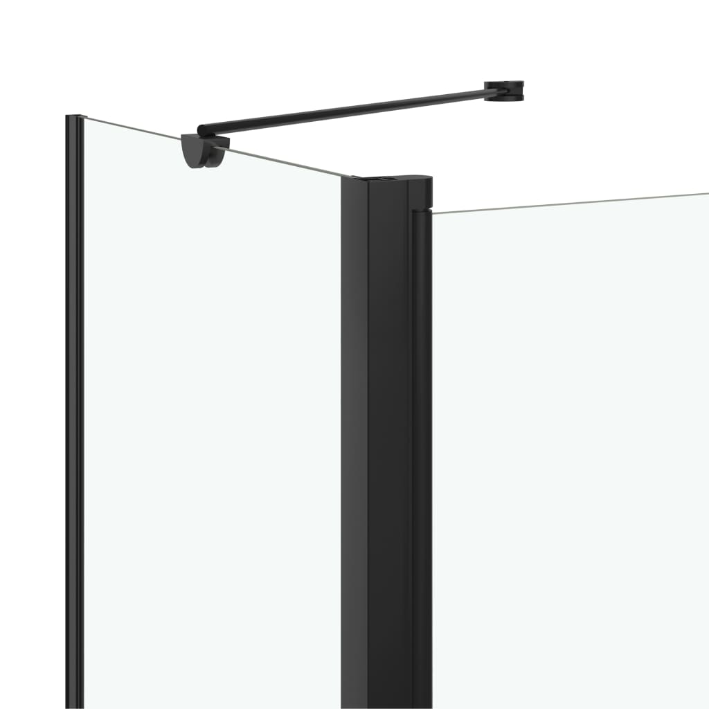 Divisória de chuveiro c/ dobragem dupla ESG 120x68x130 cm preto