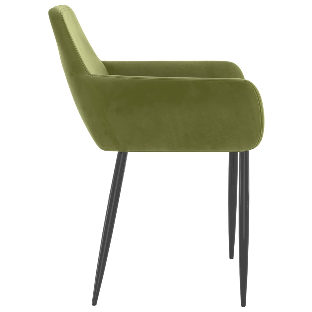 Cadeiras de jantar 2 pcs veludo verde-claro