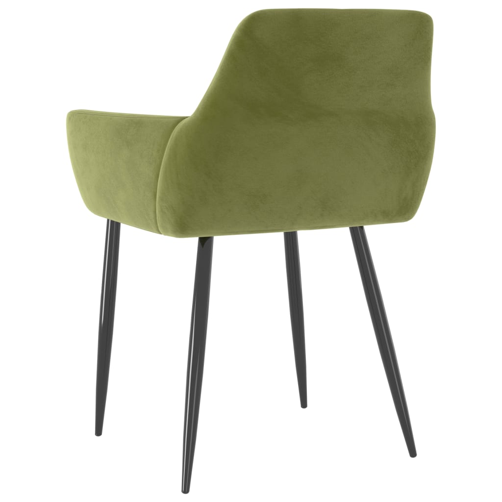 Cadeiras de jantar 2 pcs veludo verde-claro