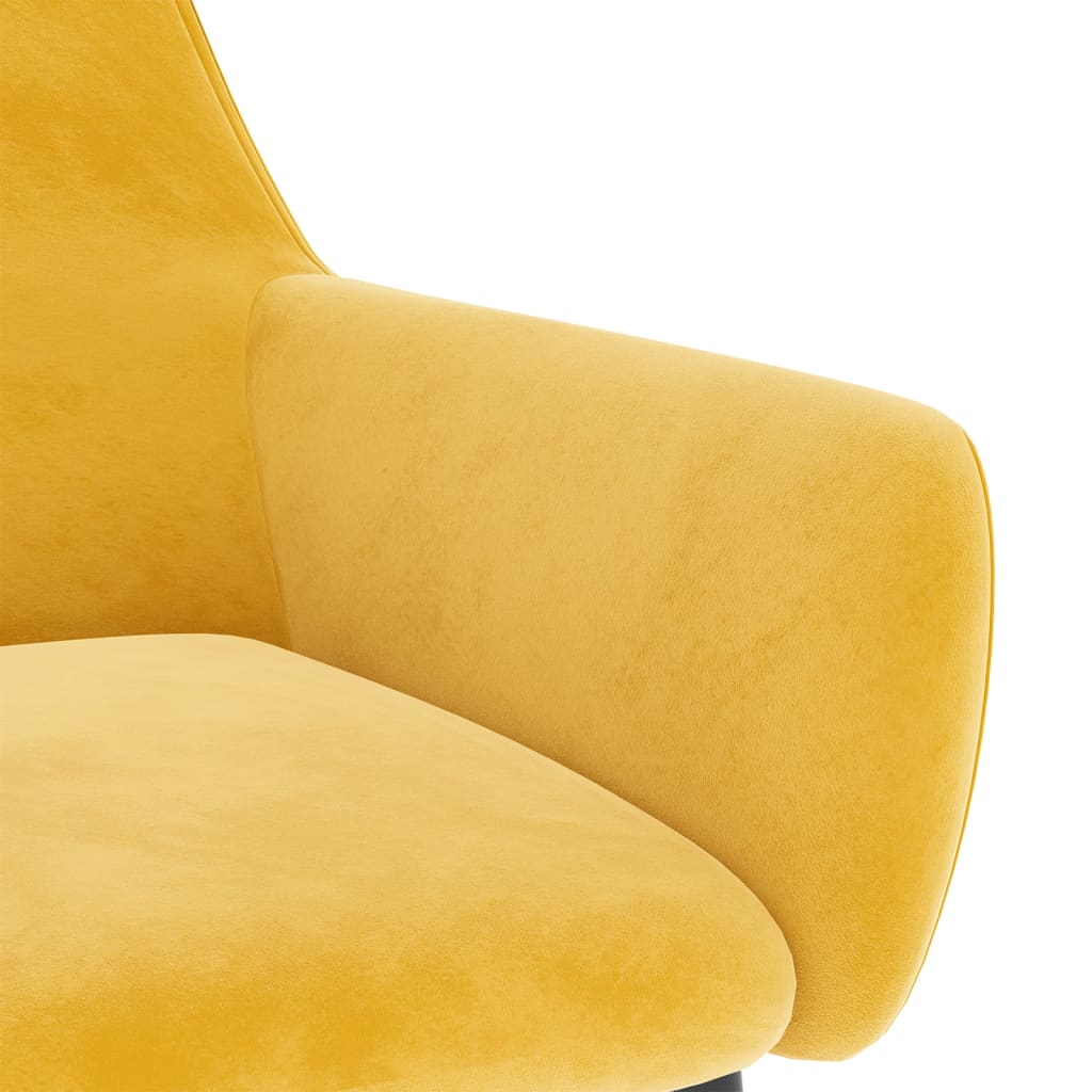 Cadeiras de jantar 2 pcs veludo amarelo mostarda