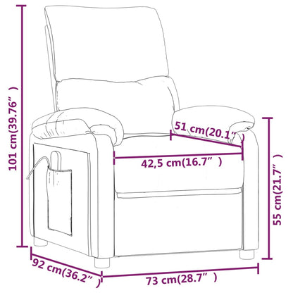 Poltrona Tuki com Massagens Reclinável em Tecido - Cinzento Claro - Design Moderno