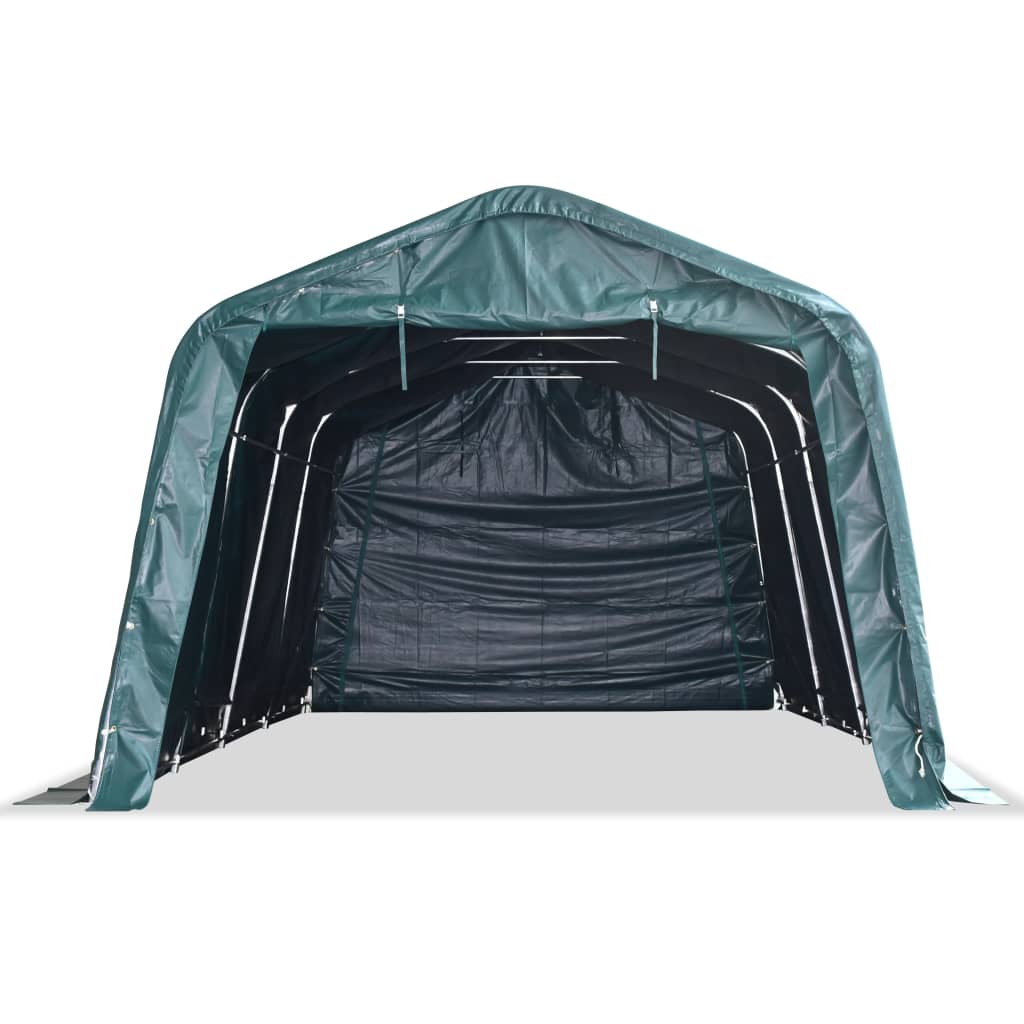 Tenda para gado removível PVC 550 g/m² 3,3x6,4 m verde-escuro